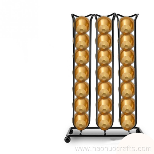 Electroplated gold capsule storage rack